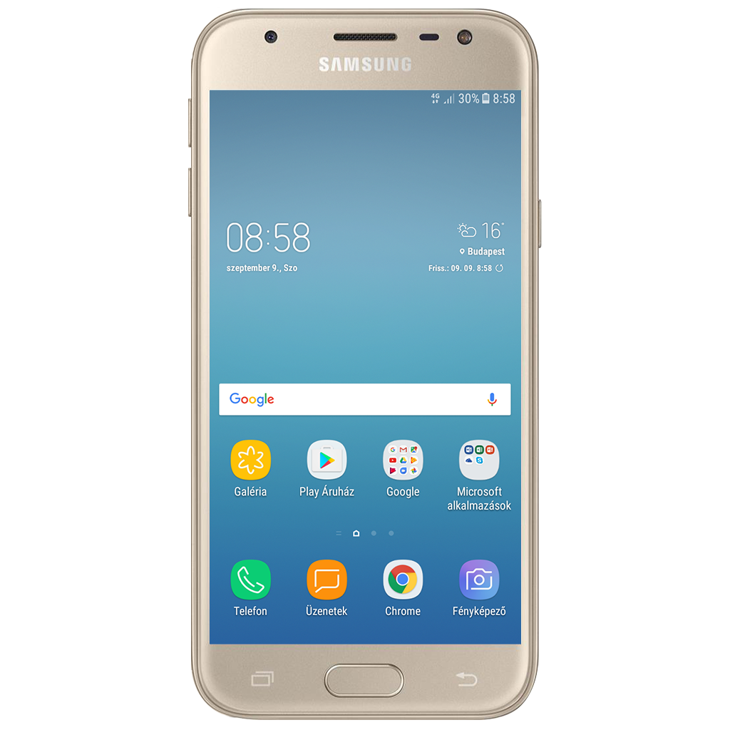 Samsung Galaxy J3 (2017) beállításának kijelzője