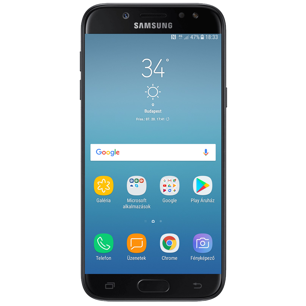 Samsung Galaxy J5 (2017) beállításának kijelzője