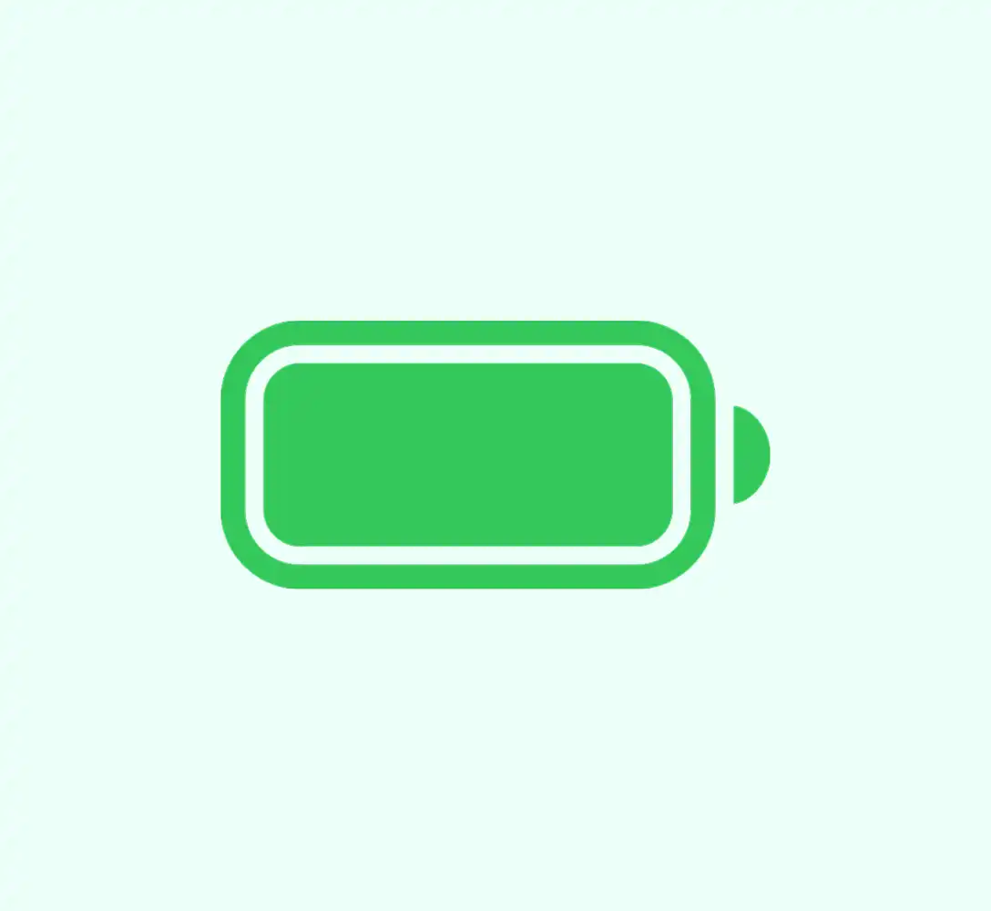 Zöld színű akkumulátor ikon.