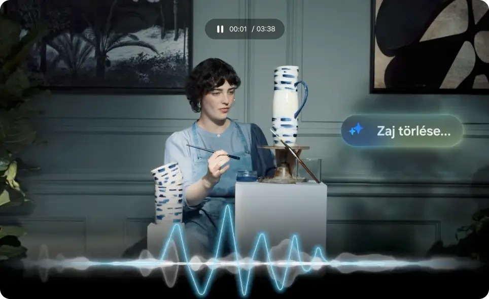 Az Audio Eraser ikon megnyomásakor a Galaxy AI érzékeli és törli a nem kívánt háttérzajt.