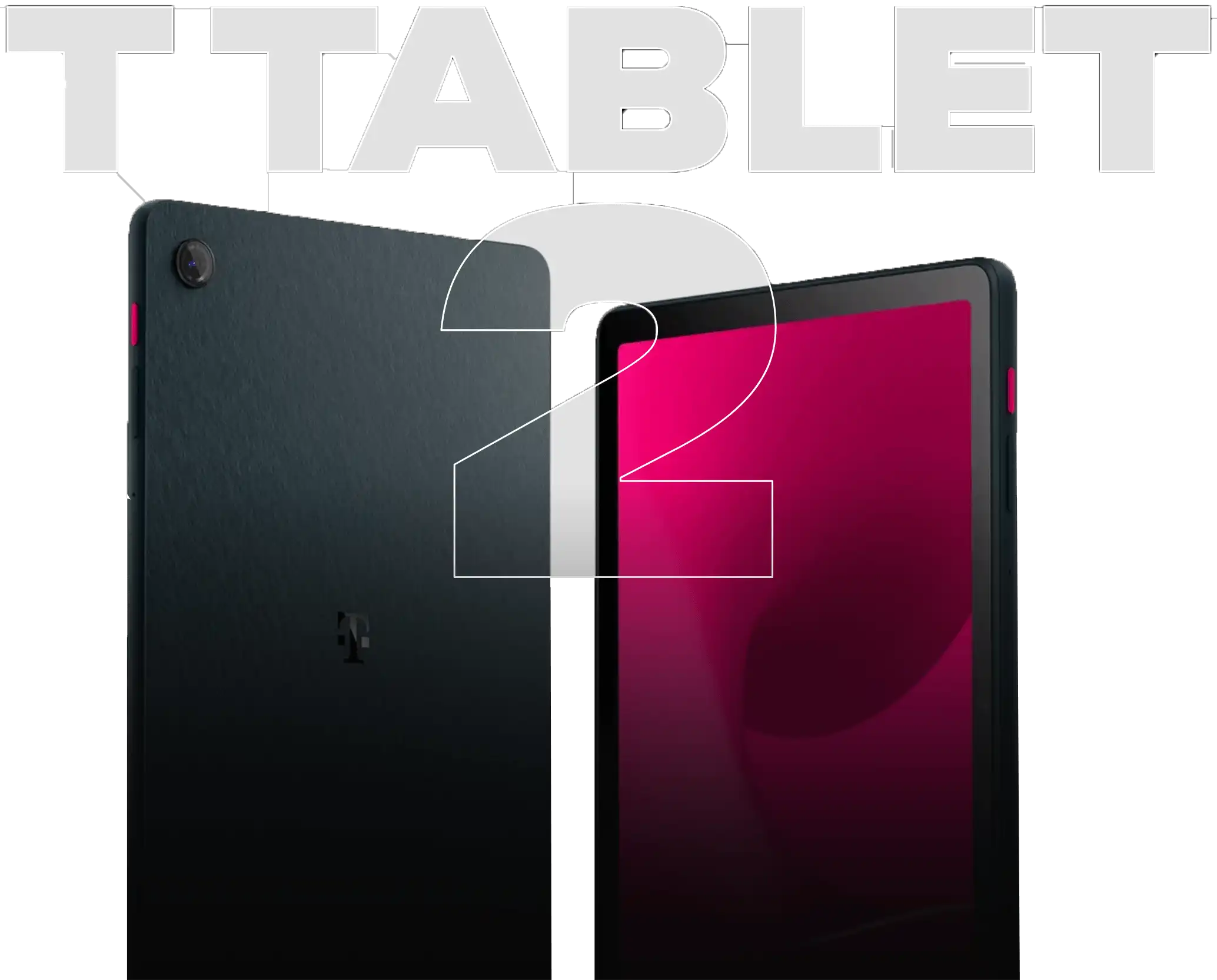 T Tablet 2 táblagép elölnézeti képe – a képernyőn színes felület látható