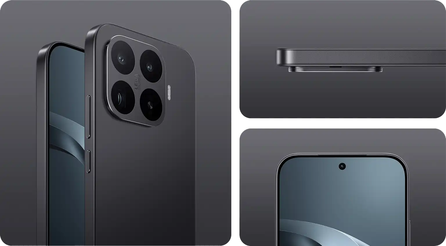 Xiaomi 17T fekete színben, közeli kamera- és kijelző-részletekkel