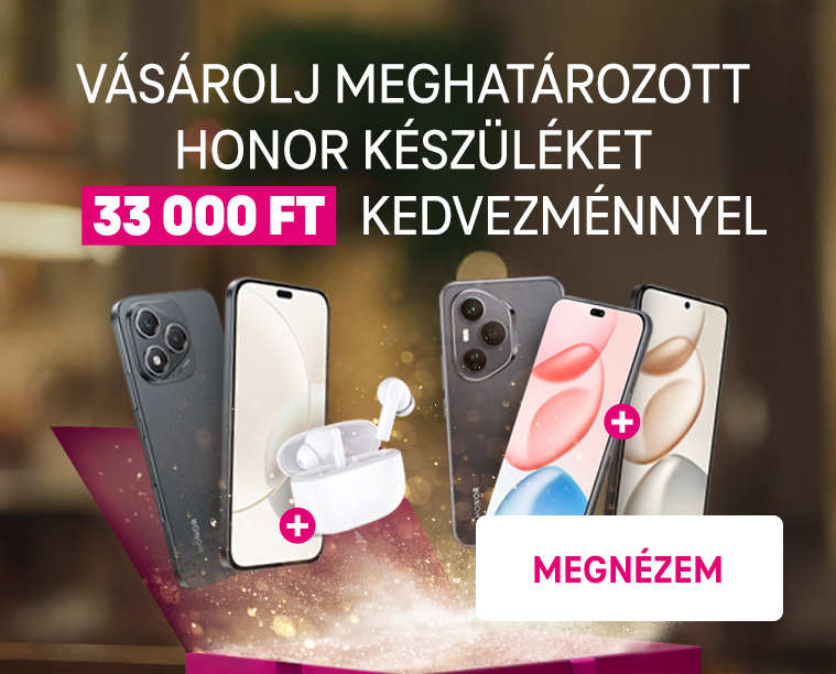 Vásárolj meghatározott HONOR készüléket 33 000 Ft kedvezménnyel