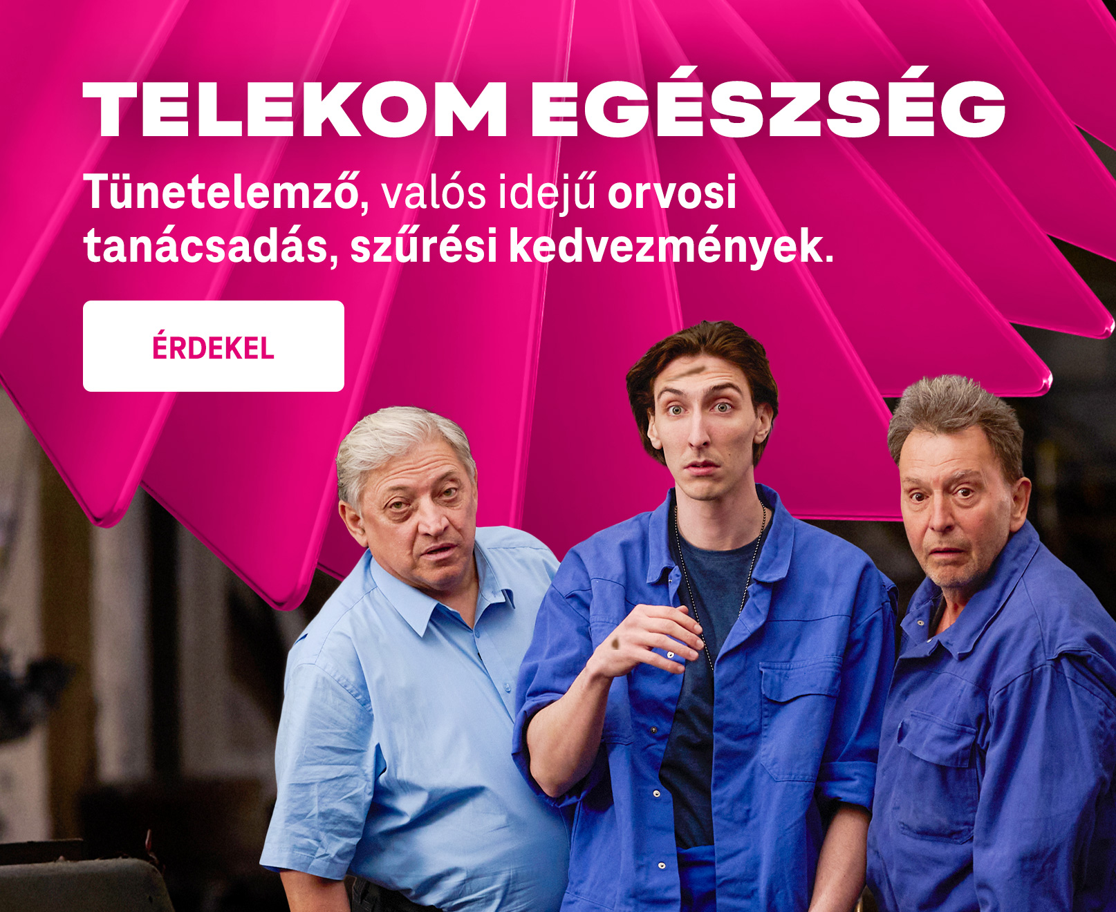 Telekom Egészség - Tünetelemző, valós idejű orvosi tanácsadás, szűrési kedvezmények.
