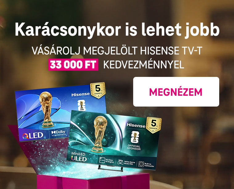 Karácsonykor is lehet jobb - Vásárolj megjelölt Hisense TV-t 33 000 Ft kedvezménnyel
