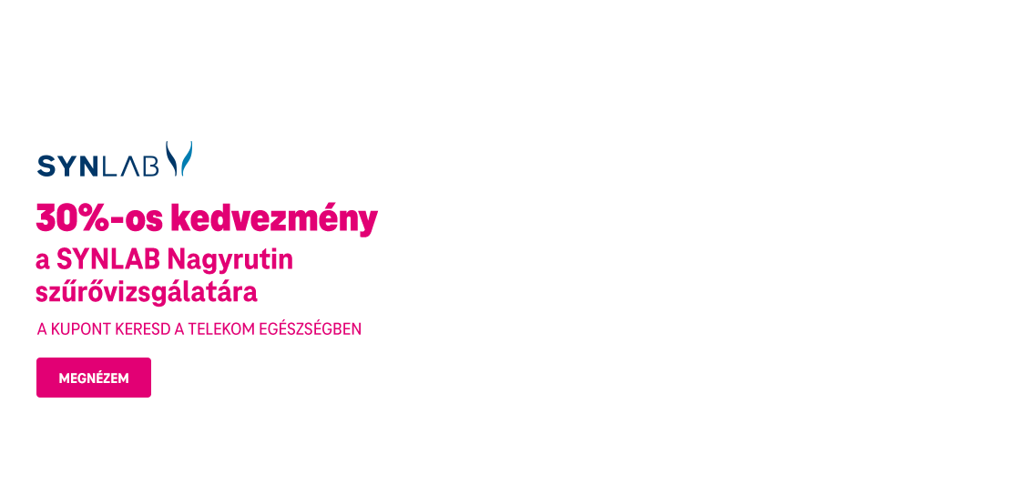 30%-os kedvezmény a SYNLAB Nagyrutin szűrővizsgálatára - a kupont keresd a Telekom Egészségben
