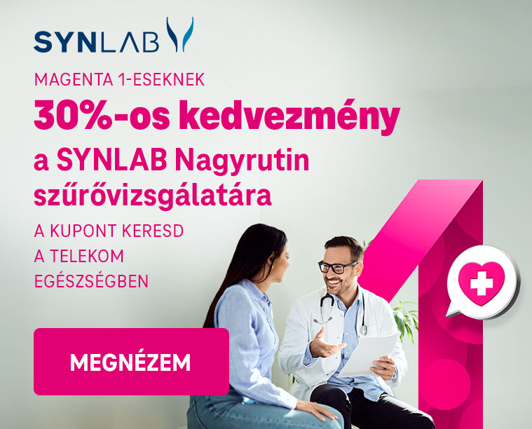 Magenta 1-eseknek 30%-os kedvezmény a SYNLAB Nagyrutin szűrővizsgálatára - a kupont keresd a Telekom Egészségben