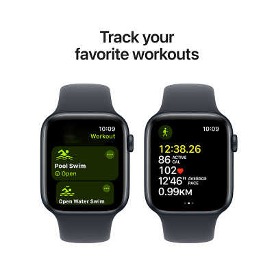 Apple Watch SE eSIM aluminium haz szilikon sport S M szijjal 40 mm ejfekete ejfekete Telekom
