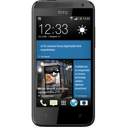 HTC Desire 300 beállításának kijelzője