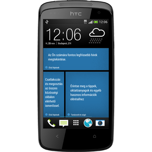 HTC Desire 500 beállításának kijelzője