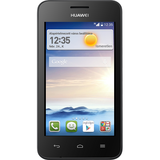 Huawei Ascend Y330 beállításának kijelzője