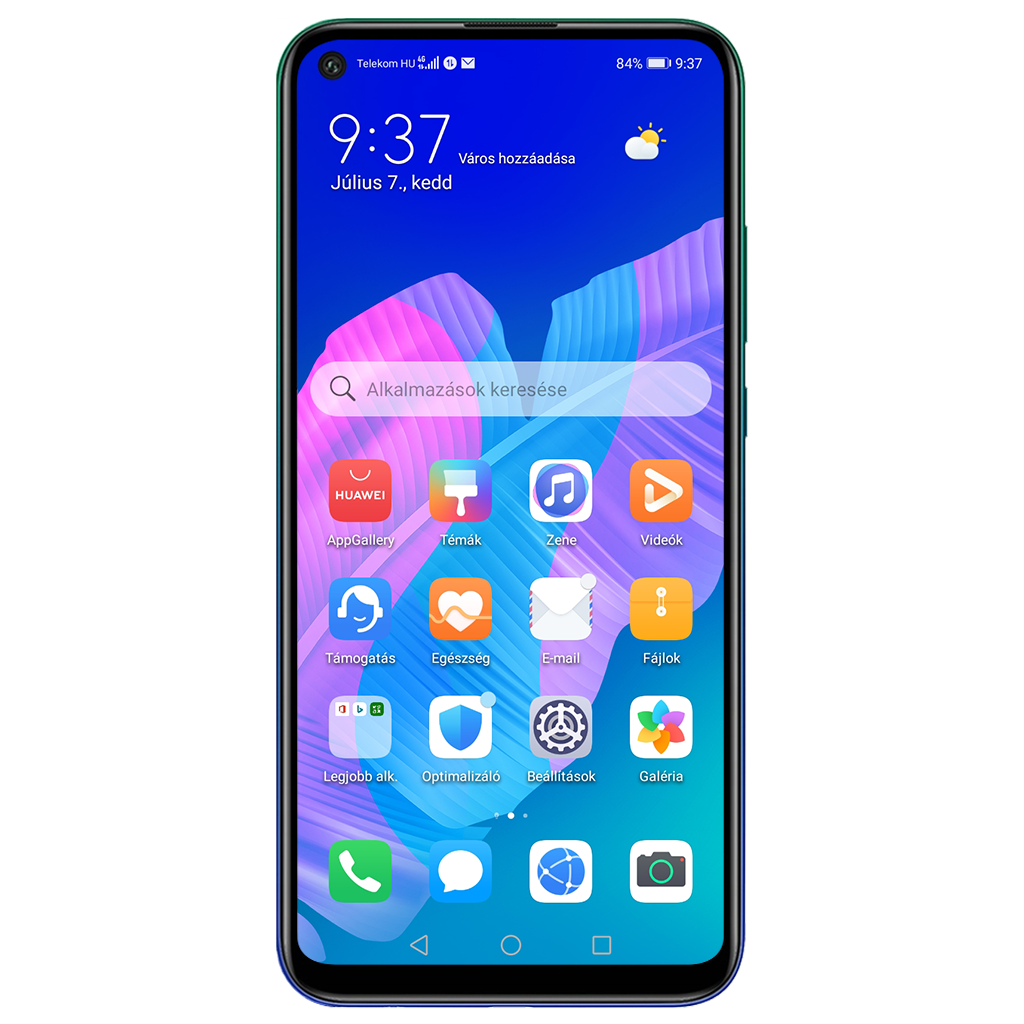 Huawei P40 Lite E beállításának kijelzője