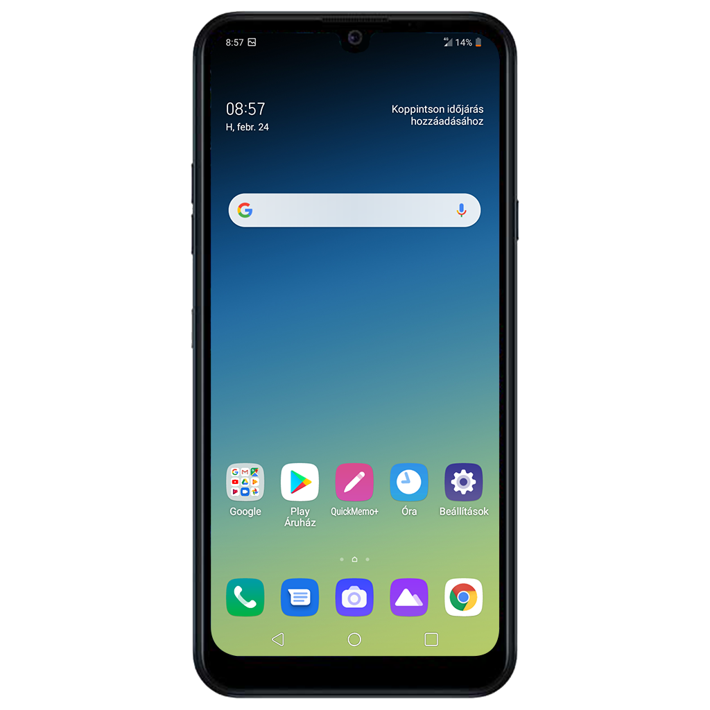 LG K40S beállításának kijelzője