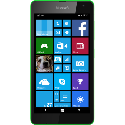 Microsoft Lumia 535 beállításának kijelzője