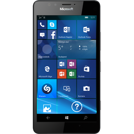 Microsoft Lumia 950 beállításának kijelzője