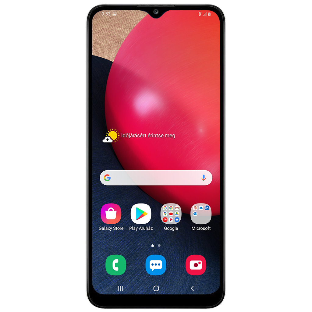 Samsung Galaxy A02s beállításának kijelzője