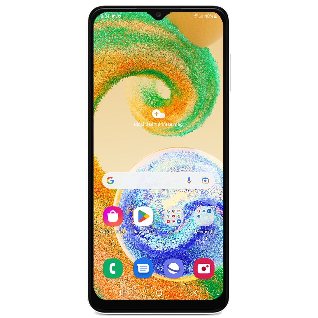 Samsung Galaxy A04s beállításának kijelzője