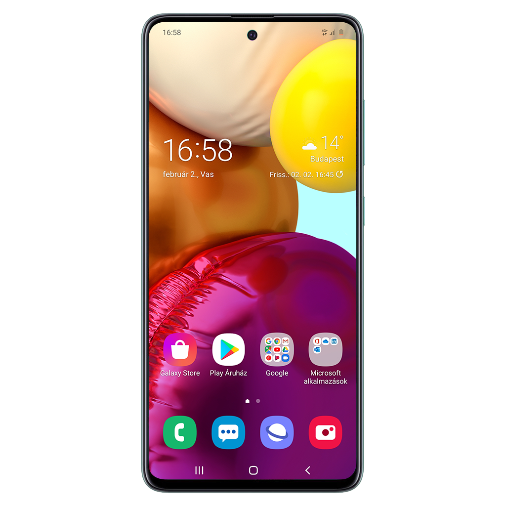 Samsung Galaxy A71 beállításának kijelzője