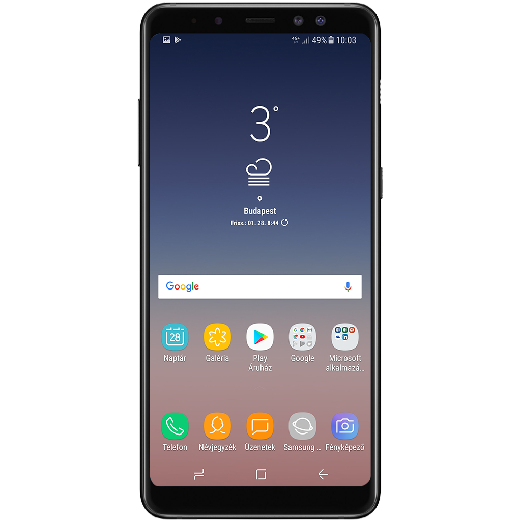 Samsung Galaxy A8 (2018) beállításának kijelzője