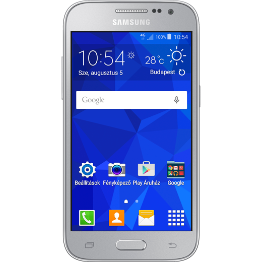 Samsung Galaxy Core Prime beállításának kijelzője