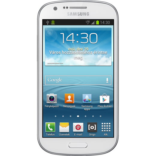 Samsung Galaxy Express beállításának kijelzője