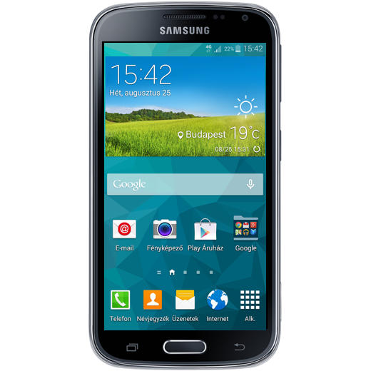 Samsung Galaxy K zoom beállításának kijelzője