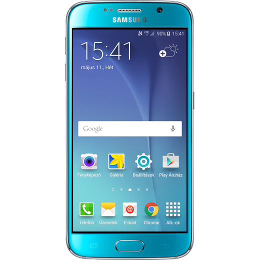 Samsung Galaxy S6 beállításának kijelzője