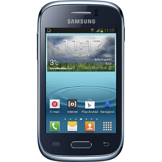Samsung Galaxy Young beállításának kijelzője