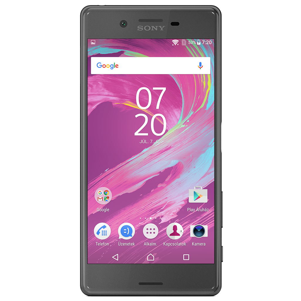 Sony Xperia X beállításának kijelzője