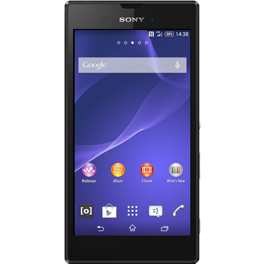 Sony Xperia T3 beállításának kijelzője