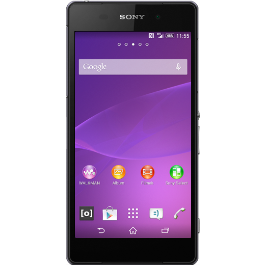 Sony Xperia Z2 beállításának kijelzője