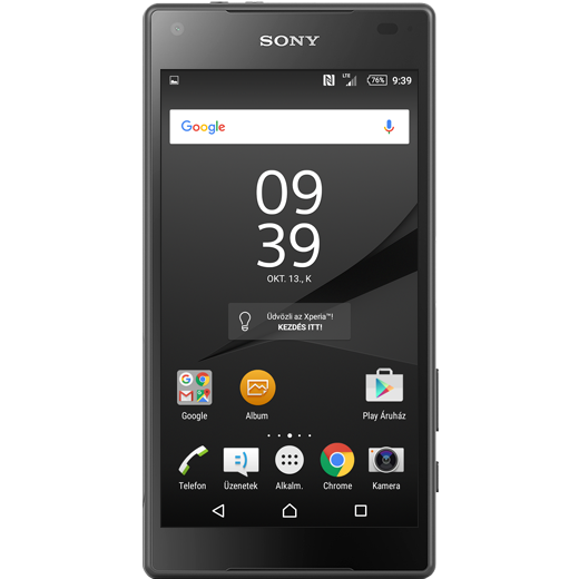 Sony Xperia Z5 Compact beállításának kijelzője