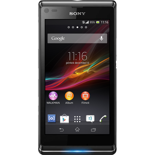 Sony Xperia L beállításának kijelzője