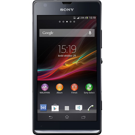 Sony Xperia SP beállításának kijelzője