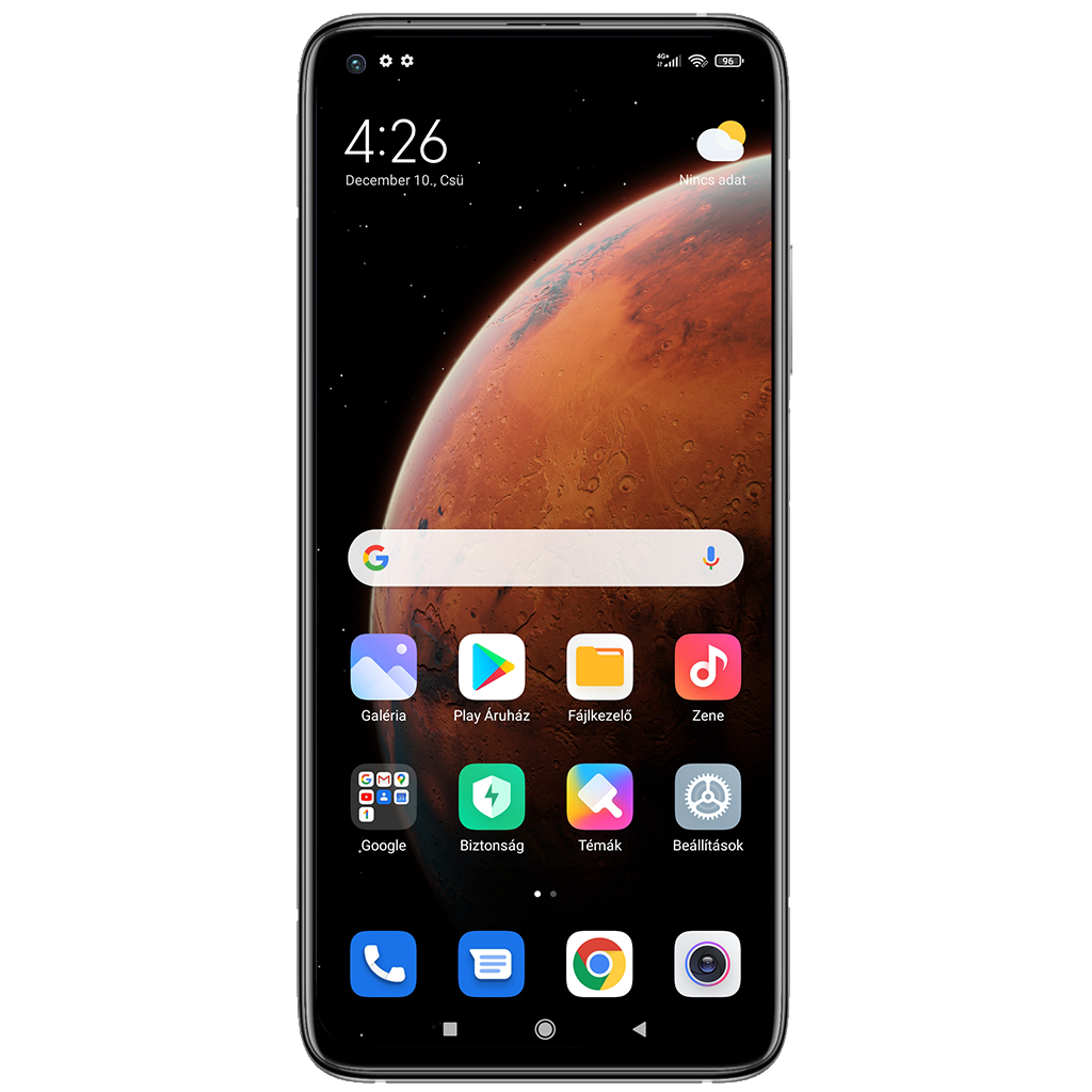 Xiaomi Mi 10T Pro beállításának kijelzője