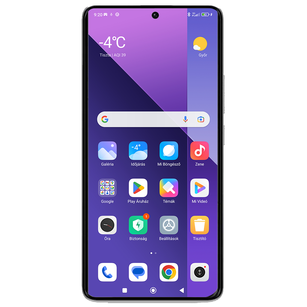 Xiaomi Redmi Note 13 Pro+ Dual SIM 5G beállításának kijelzője