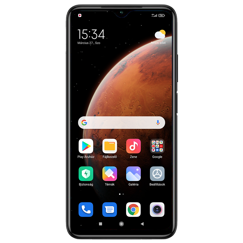 Xiaomi Redmi 9T Dual SIM beállításának kijelzője