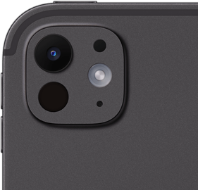 Közeli kép az iPad Pro 12 megapixeles széles látószögű hátoldali kamerájáról