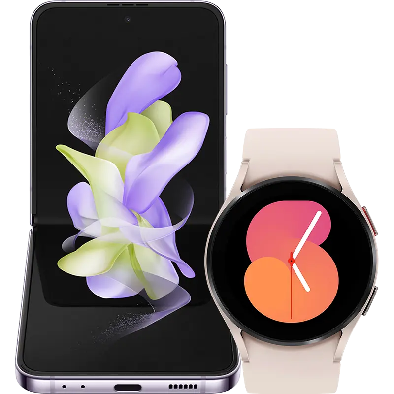 Samsung Galaxy Z Flip4 5G 128 GB + Galaxy Watch5 arany 40 mm