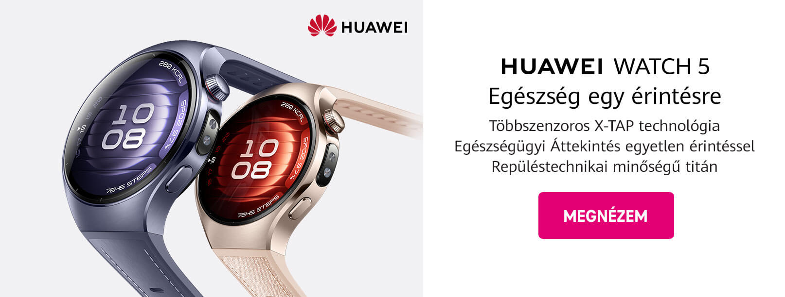 Huawei Watch 5 Egészség egy érintésre.