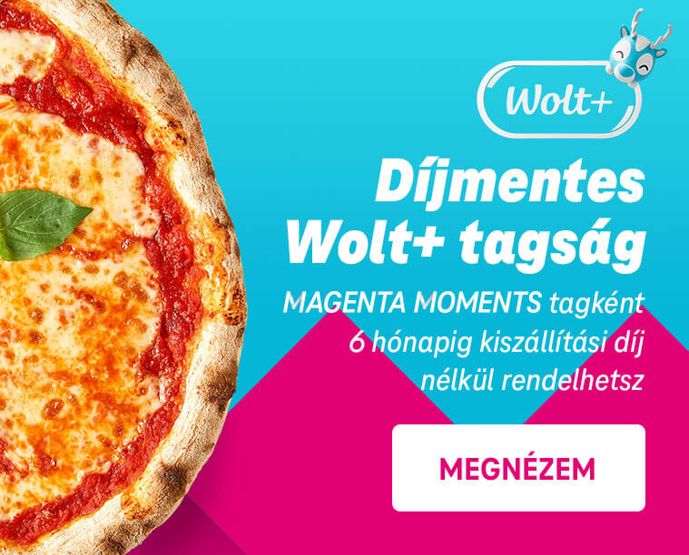 Díjmentes Wolt+ tagság Magenta Moments tagként 6 hónapig kiszállítási díj nélkül rendelhetsz
