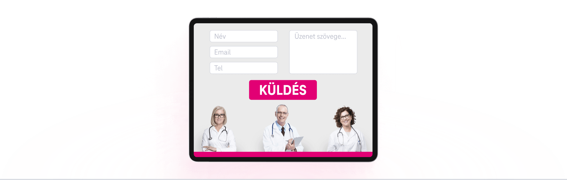 Tanácsadó orvosok és egy kapcsolatfelvételi űrlap online orvosi tanácsadáshoz