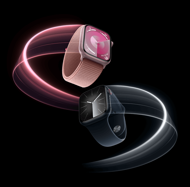 Az Apple Watch Series 9 látványosan körbefordul.
