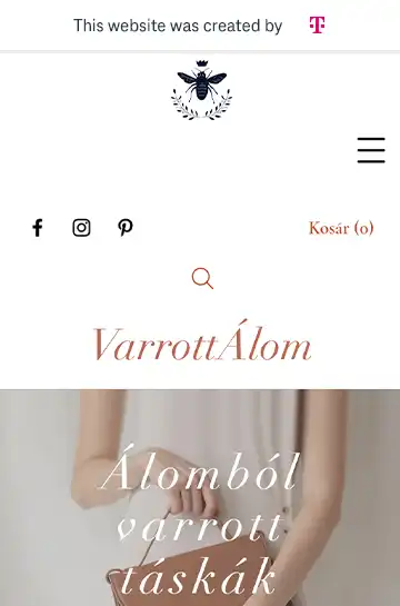 Varrott táskák honlap előnézet