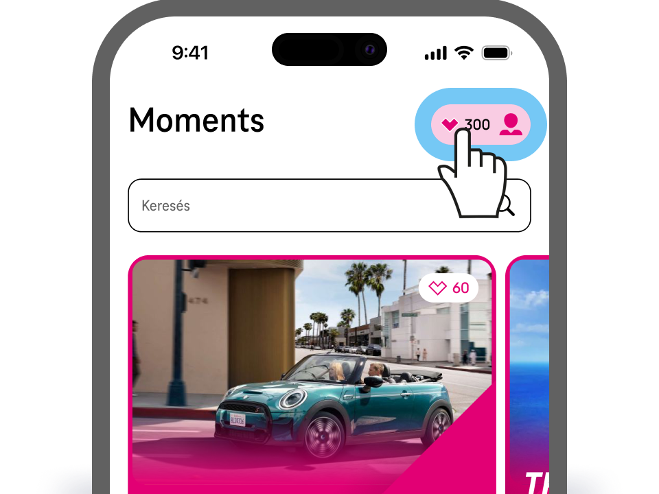 Telekom alkalmazás Telekom alkalmazás egy mobiltelefon kijelzőjén